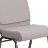 Hercules Church Chair, Gray Back, 21-1-4 in W 25" L 33" H, Fabric Seat  FD-CH0221-4-SV-GYDOT-GG