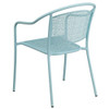 Flash Furniture Sky Blue Steel Patio Arm Chair with Round Back CO-3-SKY-GG
