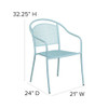 Flash Furniture Sky Blue Steel Patio Arm Chair with Round Back CO-3-SKY-GG