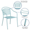 Flash Furniture Sky Blue Steel Patio Arm Chair with Round Back CO-3-SKY-GG
