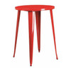 Flash Furniture Round 30" L, 30" W, 41" H, Metal Top, Red CH-51090-40-RED-GG