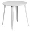 Flash Furniture Round 30" W, 30" L, 29.5" H, Metal Top, White CH-51090-29-WH-GG