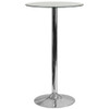 Flash Furniture Round 23.75" W, 23.75" L, 41.75" H, Glass, White CH-3-GG