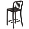 Flash Furniture 24" High Black-Gold Metal Counter Height Stool CH-61200-24-BQ-GG