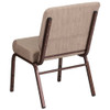 Hercules Church Chair, 21-1-4 in W 25" L 33" H, Fabric Seat  FD-CH0221-4-CV-BGE1-GG
