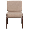 Hercules Church Chair, 21-1-4 in W 25" L 33" H, Fabric Seat  FD-CH0221-4-CV-BGE1-GG
