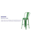 Flash Furniture Green Metal Outdoor Stool,30" CH-31320-30GB-GN-GG Flash Furniture Green Metal Outdoor Stool,30" CH-31320-30GB-GN-GG