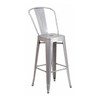 30" High Silver Metal Indoor-Outdoor Barstool