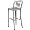 Flash Furniture 30" High Silver Metal Barstool with Slat Back CH-61200-30-SIL-GG