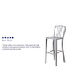 Flash Furniture 30" High Silver Metal Barstool with Slat Back CH-61200-30-SIL-GG