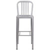 Flash Furniture 30" High Silver Metal Barstool with Slat Back CH-61200-30-SIL-GG