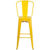 30" High Yellow Metal Indoor-Outdoor Barstool  CH-31320-30GB-YL-GG