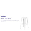 4PK 30"H No Back White Metal Barstool Square Seat  4-CH-31320-30-WH-GG