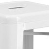 4PK 30"H No Back White Metal Barstool Square Seat  4-CH-31320-30-WH-GG
