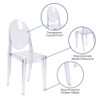 Flash Furniture Ghost Side Chair in Transparent Crystal,PK4 4-FH-111-APC-CLR-GG