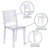 Phantom Series Transparent Stacking Side Chair, PK4  4-FH-121-APC-GG
