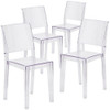 Phantom Series Transparent Stacking Side Chair, PK4  4-FH-121-APC-GG