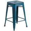 4PK 24"H Backless Blue Metal Counter Height Stool  4-ET-BT3503-24-AB-GG