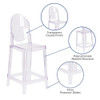 4PK Ghost Counter Stool with Oval Back in Crystal  4-OW-GHOSTBACK-24-GG