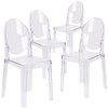 Ghost Chair with Oval Back in Transparent Crystal,PK4  4-OW-GHOSTBACK-18-GG
