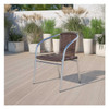 Commercial Aluminum & Dk Brown Rattan Stack Chair,PK4
