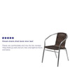 Commercial Aluminum & Dk Brown Rattan Stack Chair,PK4  4-TLH-020-GG