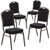 Flash Furniture Black Fabric Banquet Chair,PK4 4-FD-C01-GOLDVEIN-S0806-GG