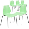 Flash Furniture Green Plastic Stack Chair,PK5 5-RUT-288-GREEN-GG