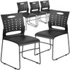 Flash Furniture Black Plastic Stack Chair,PK5 5-RUT-2-BK-GG