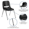 Flash Furniture Black Plastic Stack Chair,PK5 5-RUT-18-BK-CHR-GG