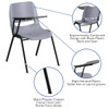 Flash Furniture Gray Ergonomic Shell Chair with Rig,PK5 5-RUT-EO1-GY-RTAB-GG