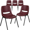 Flash Furniture Burgundy Plastic Stack Chair,PK5 5-RUT-EO1-BY-GG