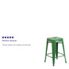 Flash Furniture Green Backless Metal Stool,24",PK4 4-CH-31320-24-GN-GG Flash Furniture Green Backless Metal Stool,24",PK4 4-CH-31320-24-GN-GG