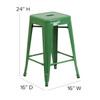 Flash Furniture Green Backless Metal Stool,24",PK4 4-CH-31320-24-GN-GG Flash Furniture Green Backless Metal Stool,24",PK4 4-CH-31320-24-GN-GG