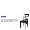 Black Window Back Metal Restaurant Chair,Black Vinyl Seat,PK2  2-XU-DG6Q3BWIN-BLKV-GG