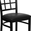 Black Window Back Metal Restaurant Chair,Black Vinyl Seat,PK2  2-XU-DG6Q3BWIN-BLKV-GG