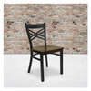Flash Furniture Black X Chair-Mah Seat,PK2 2-XU-6FOBXBK-MAHW-GG