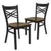 Flash Furniture Black X Chair-Mah Seat,PK2 2-XU-6FOBXBK-MAHW-GG