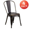 Distressed Copper Metal Indoor-Outdoor Stackable Chair,PK4  4-ET-3534-COP-GG