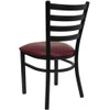 Flash Furniture Black Ladder Chair-Burg Seat,PK2 2-XU-DG694BLAD-BURV-GG