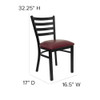 Flash Furniture Black Ladder Chair-Burg Seat,PK2 2-XU-DG694BLAD-BURV-GG