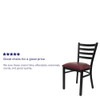 Flash Furniture Black Ladder Chair-Burg Seat,PK2 2-XU-DG694BLAD-BURV-GG