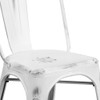 Distressed White Metal Indoor-Outdoor Stackable Chair,PK4  4-ET-3534-WH-GG