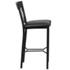 Flash Furniture Bk-Nat Vert Stool-Black Seat,PK2 2-XU-DG-60618B-WAL-BLKV-GG