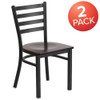Flash Furniture Black Ladder Chair-Wal Seat,PK2 2-XU-DG694BLAD-WALW-GG