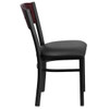 Flash Furniture Bk-Mah 4 Sqr Chair-Black Seat,PK2 2-XU-DG-6Y1B-MAH-BLKV-GG