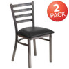 Flash Furniture Clear Ladder Chair-Black Seat,PK2 2-XU-DG694BLAD-CLR-BLKV-GG