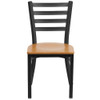Flash Furniture Black Ladder Chair-Nat Seat,PK2 2-XU-DG694BLAD-NATW-GG