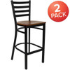 Flash Furniture Black Ladder Stool-Cherry Seat,PK2 2-XU-DG697BLAD-BAR-CHYW-GG