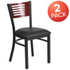 Flash Furniture Bk-Mah Slat Chair-Black Seat,PK2 2-XU-DG-6G5B-MAH-BLKV-GG